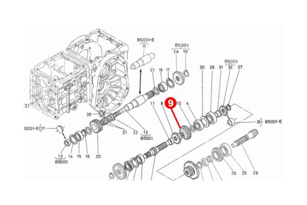 Zahnrad 17Tx24T Kubota B5000, B5001, B5100, Zen Noh ZB5000, ZB5001, ZB5100, – Bild 6