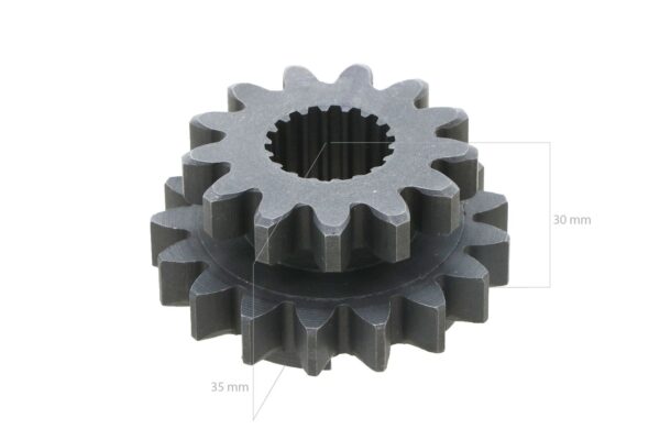 Zahnrad 13T X 17T 18 Splines Kubota – Bild 2