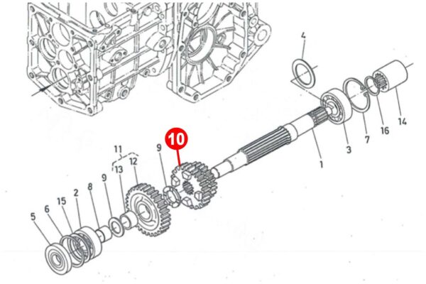 Zahnrad 13T X 17T 18 Splines Kubota – Bild 6