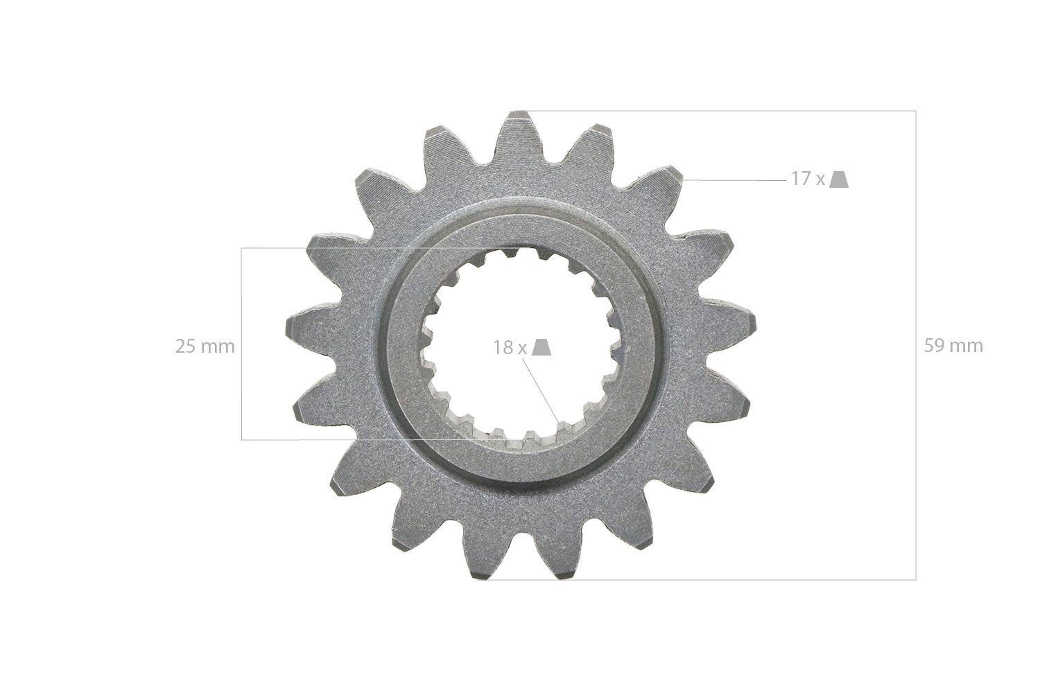 Zahnrad Zapfwelle Kubota B7200 17TX18T