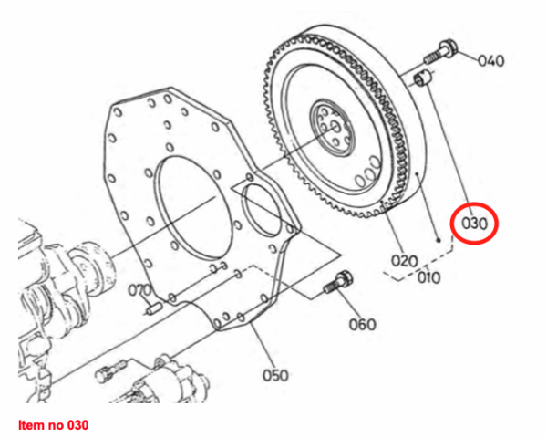 Oberes Lager / Schwungradbuchse Kubota Aste, Bulltra, B-, F-, GB-, KH-, L-, LX-, M-, RTV-, ST-Types, Zen Noh ZB-Types Hinomoto CX-Types, – Bild 4
