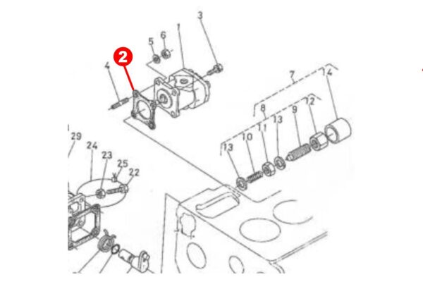 Dichtung Hydraulikpumpe Kubota B-, B1-, CF-, KH, F-, XB-Types, Zen Noh ZB-Types – Bild 2
