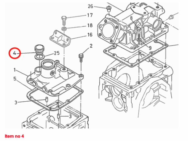 Öleinfülldeckel (Schaltgetriebe) Kubota A-, B-, F-, FZ-Types, Hinomoto CX-Types, Zen Noh ZB-Types, – Bild 3