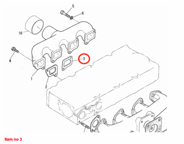 Ansaugkrümmer Dichtung (3) Kubota D750, D850, D950, V1100, V1200, Z500, Z600, – Bild 2