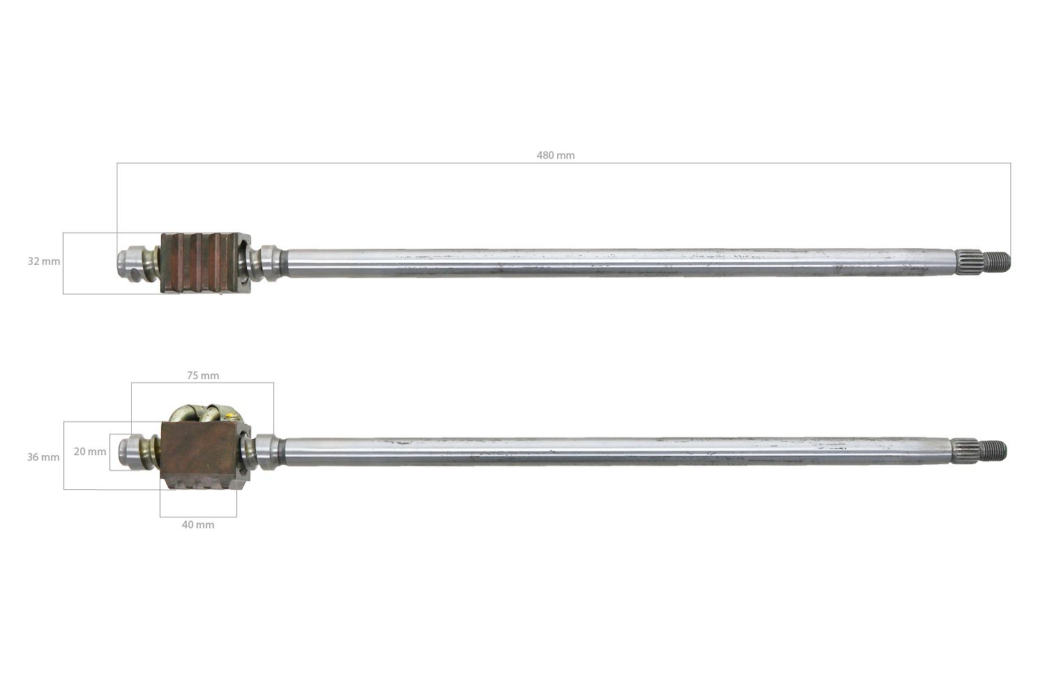 Lenkspindel Kubota B-10, B4200, B5001, B5100, B6000, B6001, B6100, B7000, B7001, B7100, B8100,
