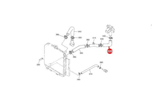 Kühlwasserschlauch Wasserpumpe Kubota B-serie – Bild 3