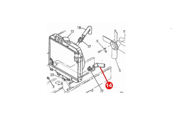 Kühlerschlauch unten Kubota B-Typen, Steiner 425, Zen Noh ZB-Typen, – Bild 3