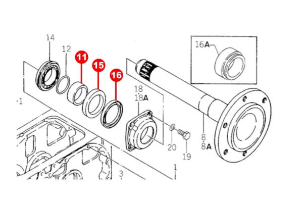 Dichtringsatz Hinterachse Iseki TE-, TL-Typen Bolens G272, G274, 2702, 2704, – Bild 5