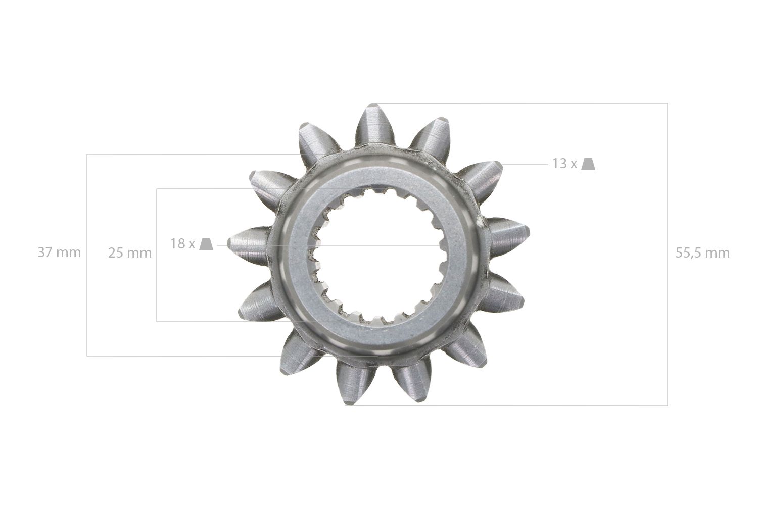 Zahnrad 2. Gang 13Z Kubota B1550, B1750, B5200, B6200, B7200,