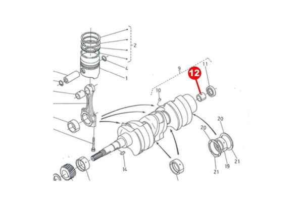 Buchse Getriebe-Eingangswelle Kubota B6000, B7000, Z650, ZL600, Zen Noh ZB6000, ZB7000, – Bild 4