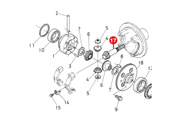Kegel (Vorderachse) Kubota L1-18, L1-20, L1-22, L1-24, L1-26, L1-28, L1-R18, L1-R20, L1-R22, L1-R24, L1-R26, L1-R28, – Bild 2