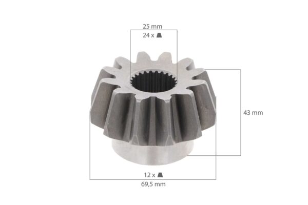 Zahnrad 4WD 12Tx24T Kubota, L-, L1- Typen, Polytrac 40,42,45, – Bild 2