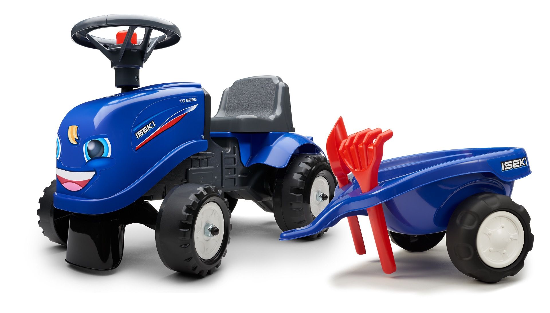 Iseki lauftraktor mit Anhänger und Werkzeuge