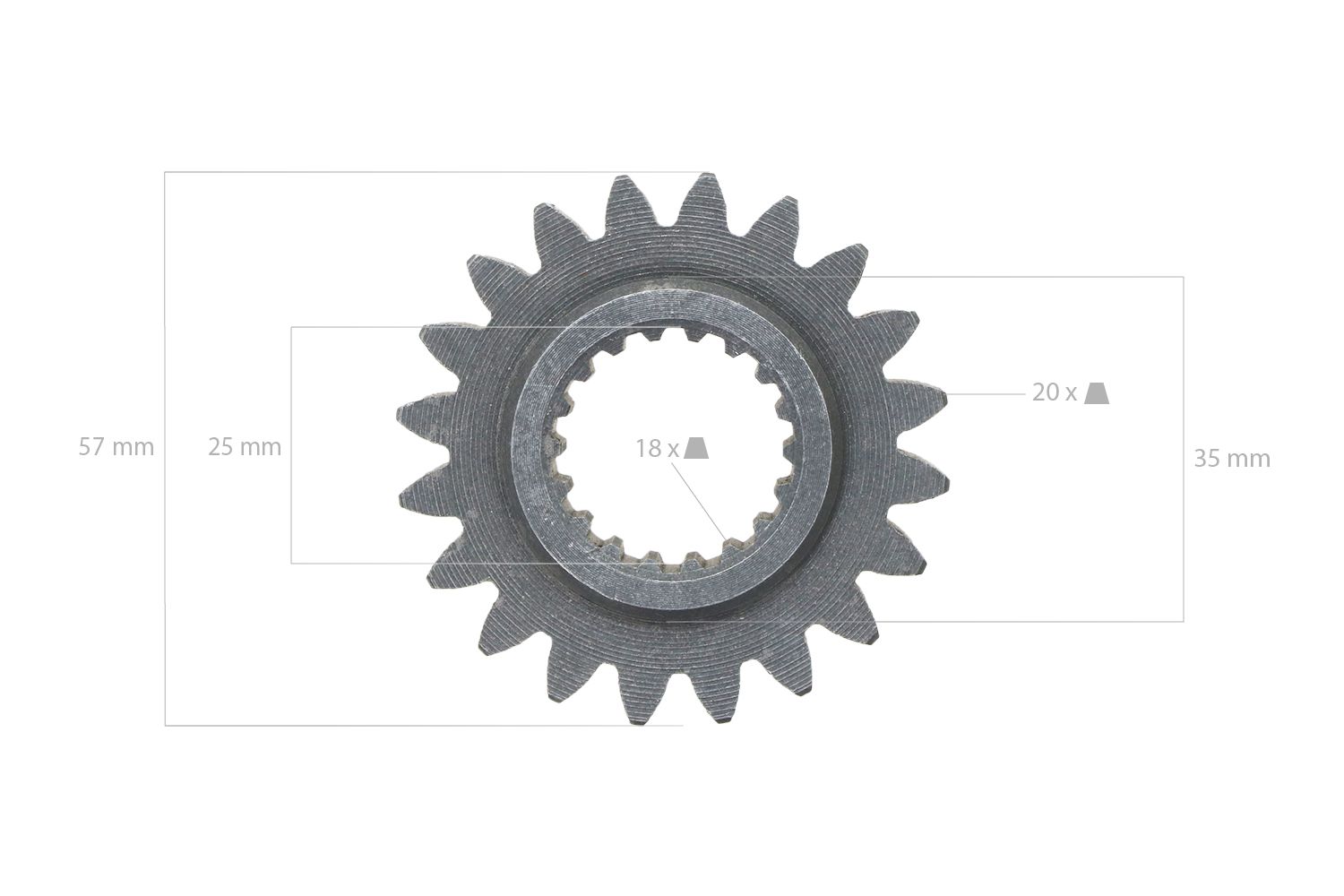 Zahnrad 20ZX18Z Zapfwelle Kubota B7000, Zen Noh ZB7000