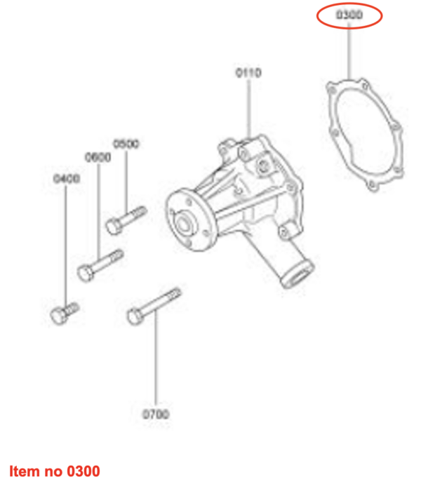 Dichtung wasserpumpe Mitsubishi L2A, L2C, L2E, L3A, L3C, L3E, L3E2, MVL3E, Captain, Startrac, Usw., – Bild 2