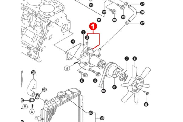 Wasserpumpe Yanmar 3TN78/82/84, 3TNE84/88, 3TNV84/88, 4TN82/84, 4TNE84/88, 4TNV84/88, Komatsu, John Deere usw., – Bild 4