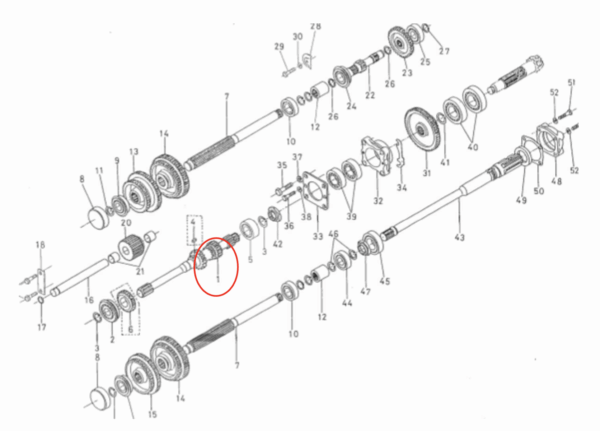 Hauptwelle Kubota L225, L2000, – Bild 5