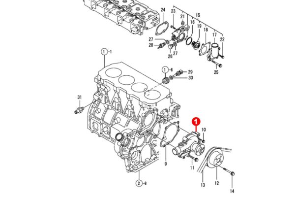 Wasserpumpe Yanmar 4TNE94, 4TNE94L, 4TNE98, 4TNV94, 4TNV98, 4TNV98T, Komatsu 4D94E, 4D94LE, 4D98E, – Bild 4