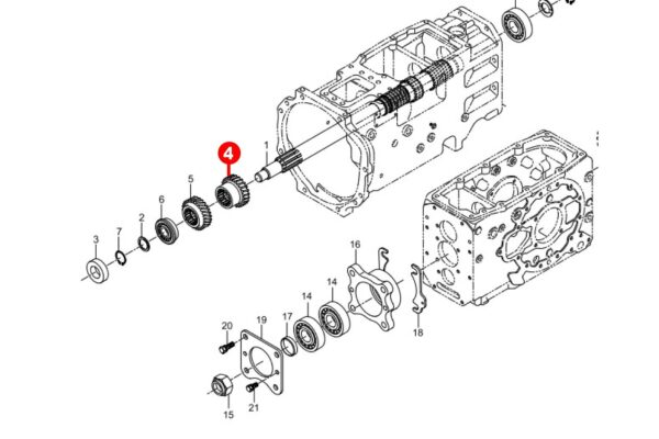 Zahnrad 17Z X 22 Splines Kubota L-Typen, Kioti / Daedong L2203, LK2554, – Bild 6
