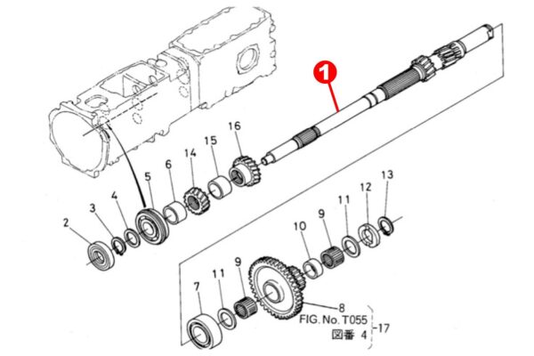 Hauptwellengetriebe Kubota L1-Typen, L2250, L2550, L2850, – Bild 5