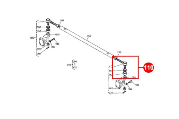 Spurstangenkopf (links) Kubota B-, L-, MX-Typen, – Bild 2