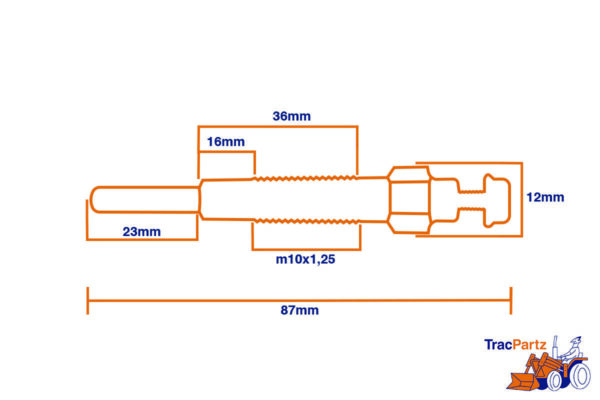Glühkerze Iseki, Mitsubishi SF/SG/SGR/SXG/TK/TM/TXG – Bild 2