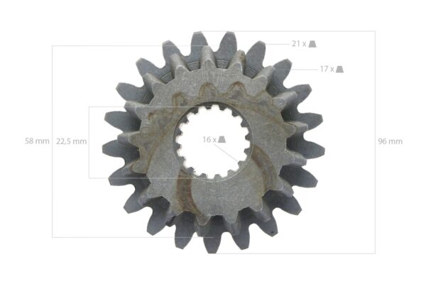 Zahnrad 21TX17T 16 splines