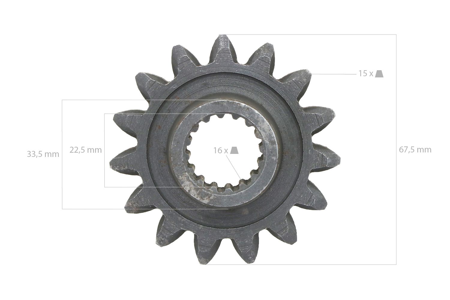 Zahnrad Kubota B1200, B1400, B1402, B40 15TX16T