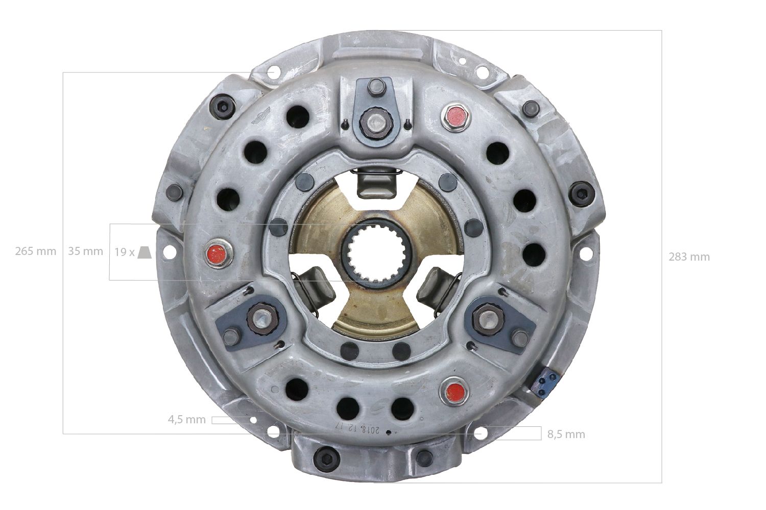 Kupplungs-Druckplatte Iseki TA-Types, TE4270, 5035, Massey Ferguson 1125, 1140, 1145, 1240, 1250, 1260, White FB31,