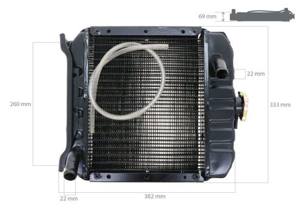 Kühler Kubota B10, B4200, B5001, B5100E, B5100D, Zen Noh ZB5001 – Bild 2