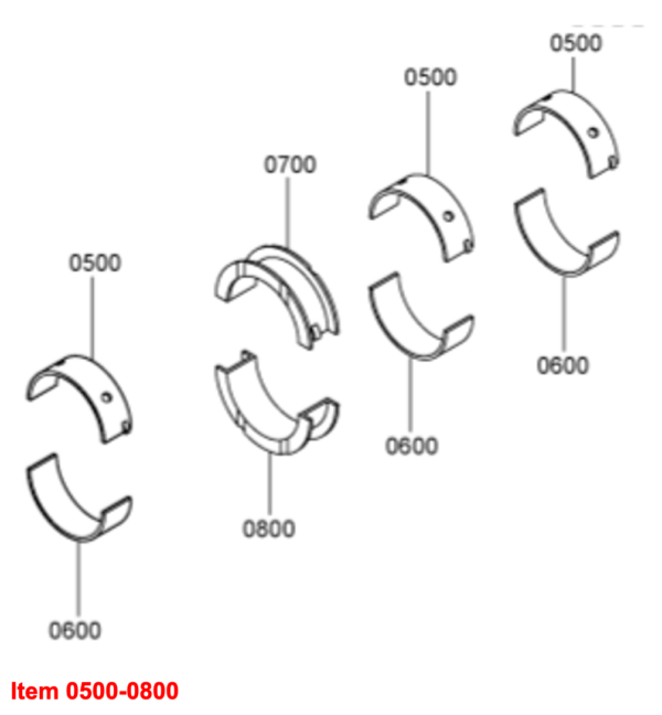 Hauptlagersatz (STD) Mitsubishi K3B, K3C, K3D, K3E, K3F, MVS3L, MVS3L2, S3L, S3L2, Captain, Startrac, Usw., – Bild 3
