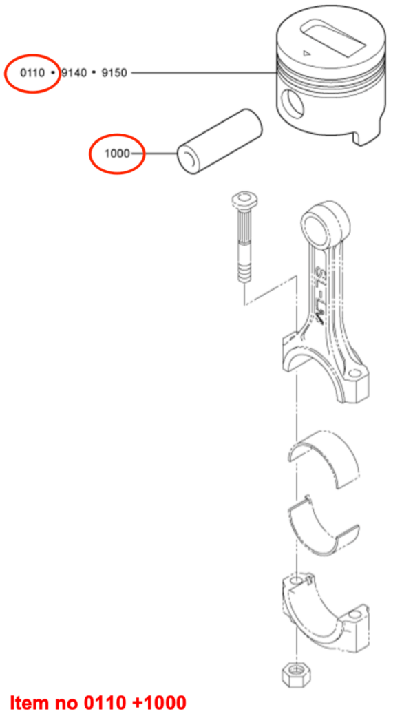 Kolben indirekte Einspritzung Mitsubishi MVS3L, MVS3L2, S3L, S3L2, S4L, S4L2, Captain, Startrac, Usw., – Bild 3