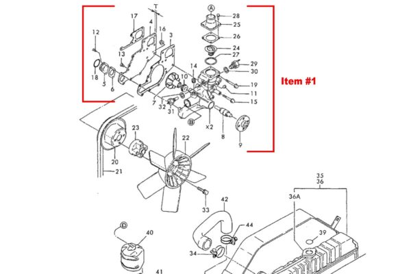 Wasserpumpe Yanmar 3TN100E, 3TN100TE, 3TN100L, 4TN100, 4TN100E, 4TN100L, 4TN100TE, 4TN100TL, 4TNE100, – Bild 8