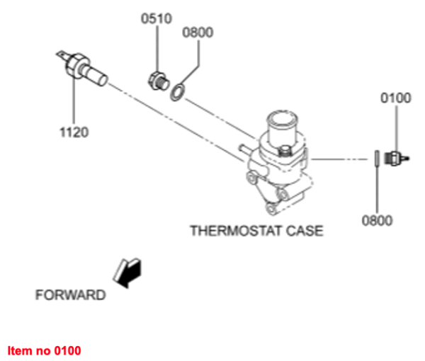 Temperaturschalter 111 ºC Mitsubishi L2, L3, MVL3E, MVS3L, MVS3L2, S3L, S3L2, S4L, S4L2, Captain, Startrac, Usw., – Bild 3