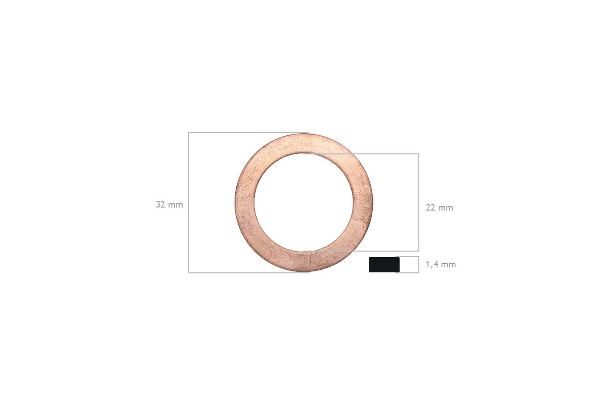 Dichtring 22x32x1,4 mm Mitsubishi, MVS3L, MVS3L2, S3L, S3L2, S4L, S4L2, Captain, Startrac, Usw.,