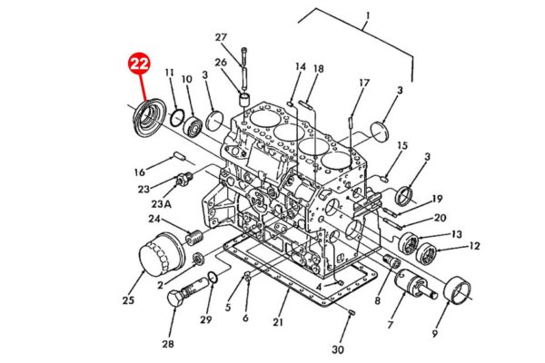 Kurbelwellendichtung (Rückseite) Shibaura J744, J823, J843, N843, N844 Perkins 103, 103, 403, 404, Caterpillar C1.1, C1.5, C1.7, C2.2, 3013, 3014, – Bild 6
