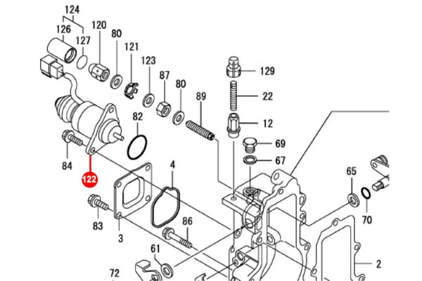 Stop Solenoid 12 volt Yanmar Marine 2YM15, 3YM20, 3YM30, 3YM30AE, 3JH4E, 3JH5AE, 3JH5E, 4JH4AE, 4JH4E, 4JH5E, – Bild 3