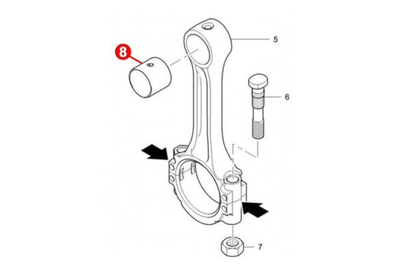 Pleuellager buchse STD Shibaura N843, N844, Perkins 104-19, 403C-15, 403D-15, 404D-22, 104-19, Caterpillar, C1.1 – C2.2, 3013C, 3014, 3024, 3024C, – Bild 3