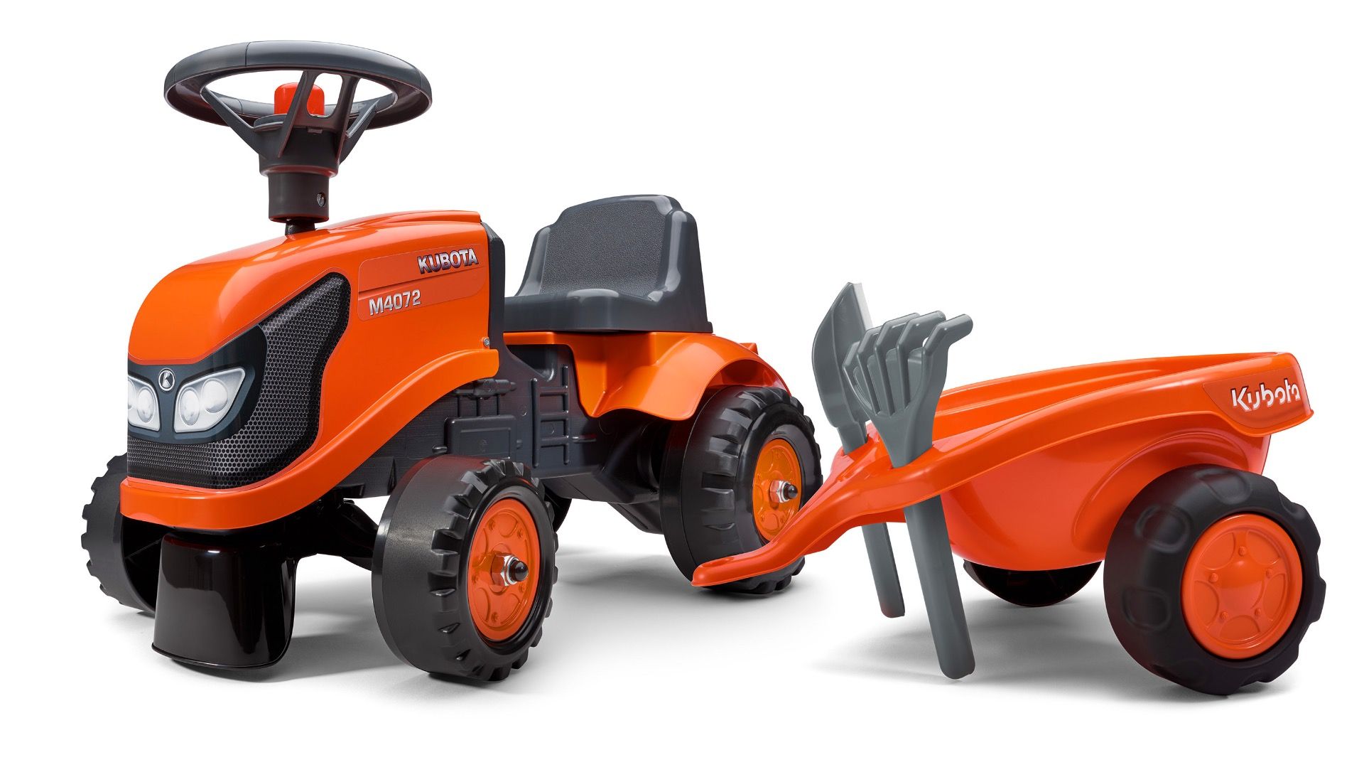 Kubota M4072 Lauftraktor mit Anhänger und Werkzeuge