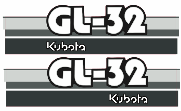 Aufklebersatz Motorhaube Kubota GL32