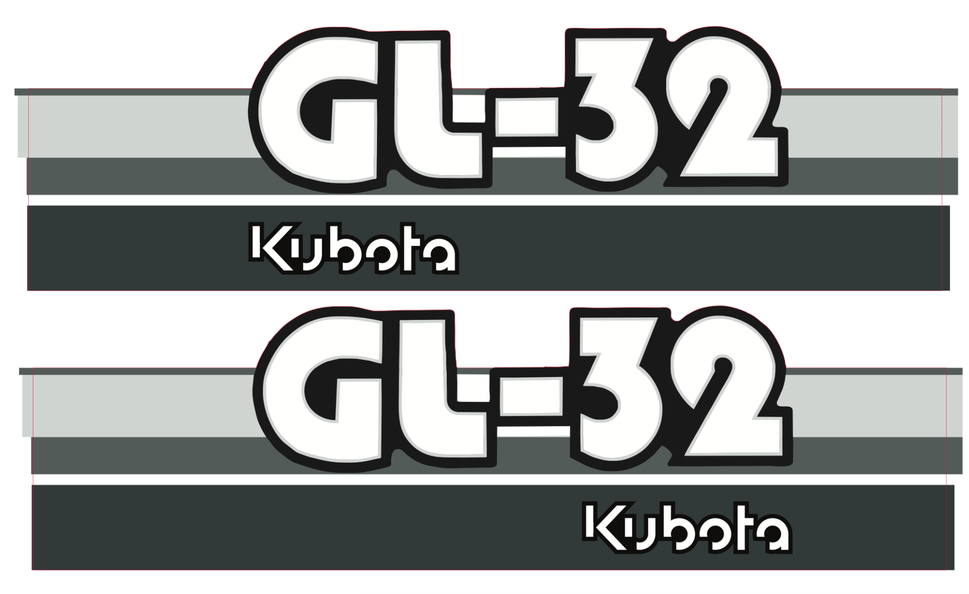 Aufklebersatz Motorhaube Kubota GL32