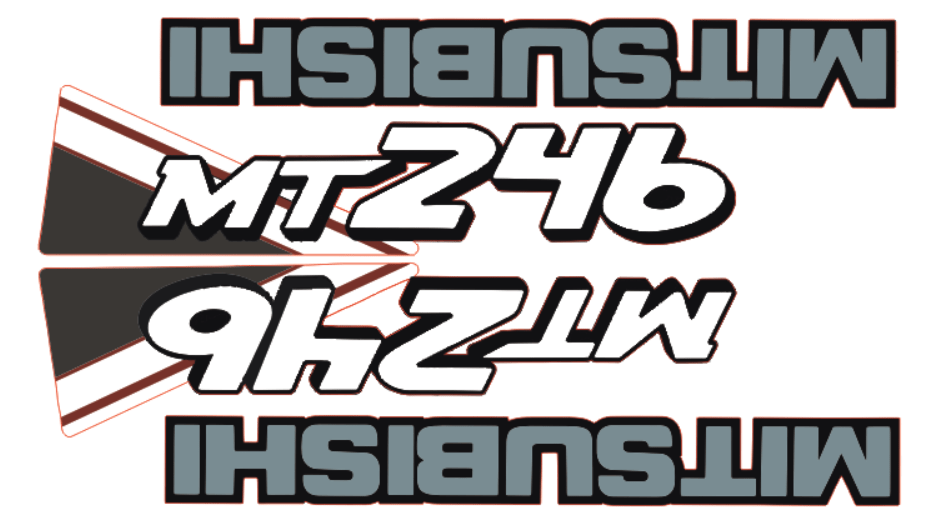 Aufklebersatz Motorhaube Mitsubishi MT246