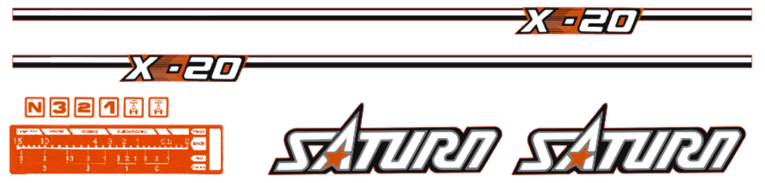 Aufklebersatz Motorhaube Kubota Satrun X-20