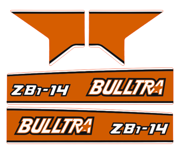 Aufklebersatz Motorhaube Kubota B1-14