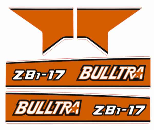 Aufklebersatz Motorhaube Kubota Bulltra B1-17
