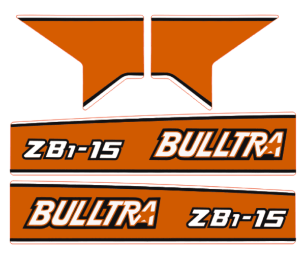 Aufklebersatz Motorhaube Kubota Bulltra B1-15