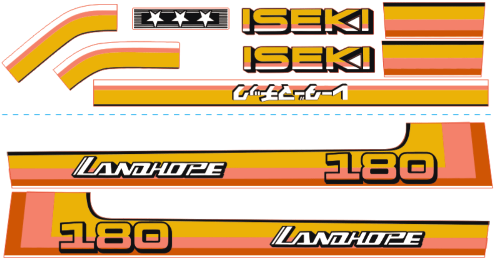 Aufklebersatz Motorhaube Iseki Landhope TU180