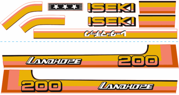 Aufklebersatz Motorhaube Iseki Landhope TU200