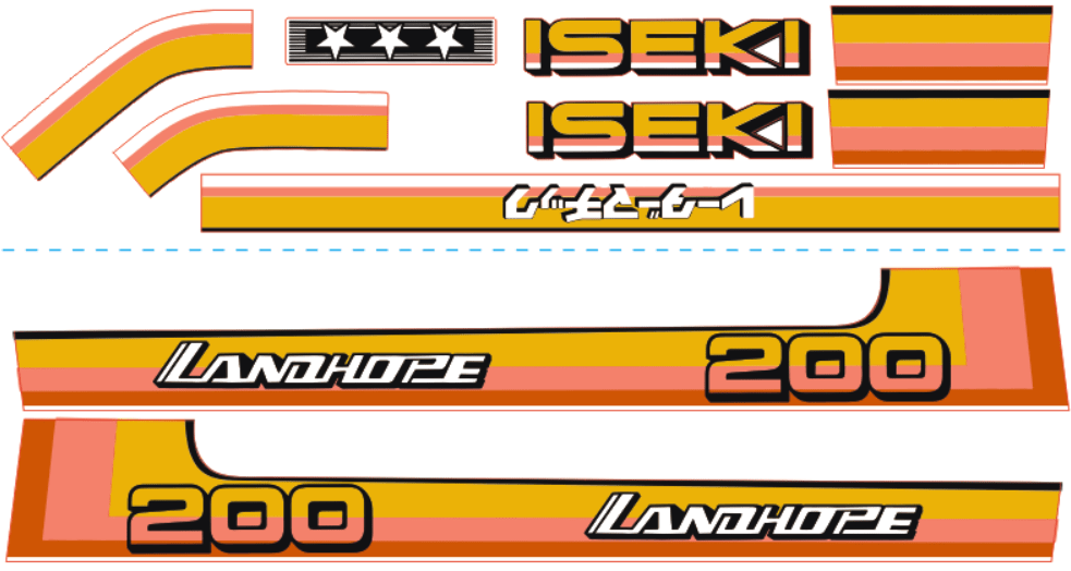 Aufklebersatz Motorhaube Iseki Landhope TU200