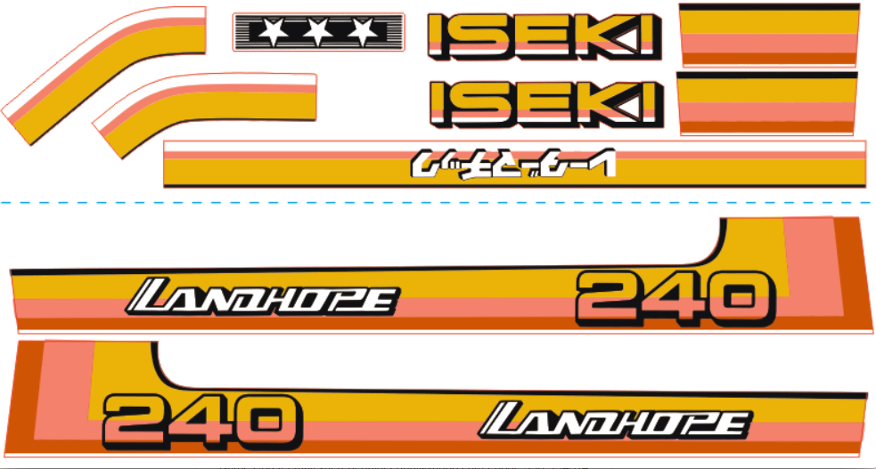 Aufklebersatz Motorhaube Iseki Landhope TU240